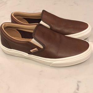 vans lux leather slip on